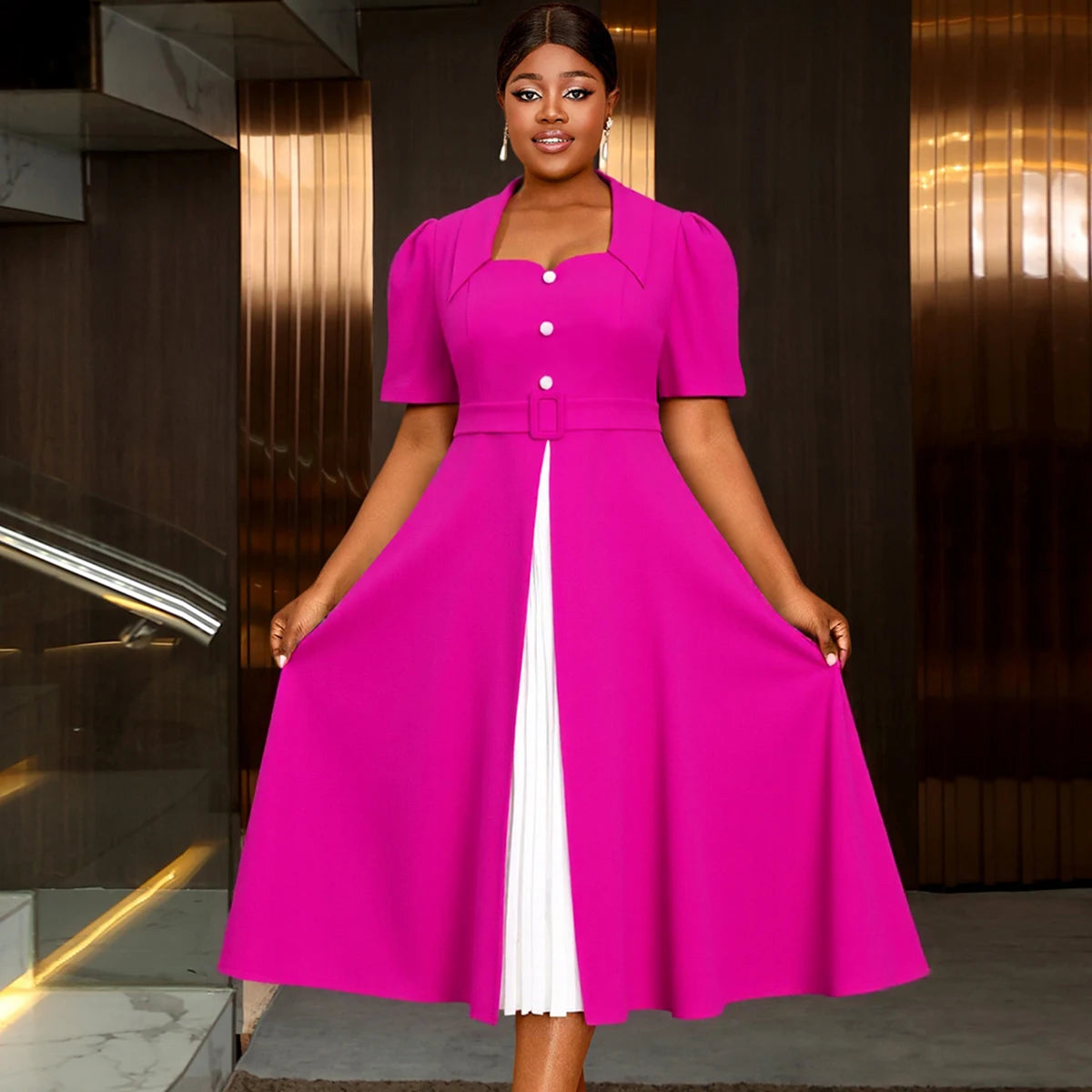 A Line Midi Dress for Women with